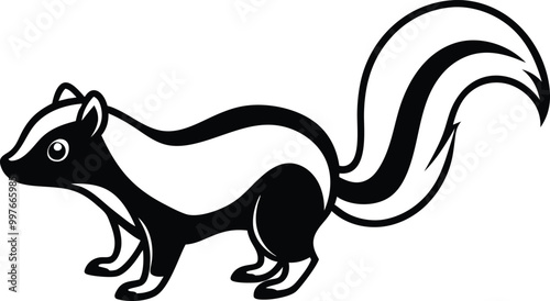 skunk  logo design icon template in white background