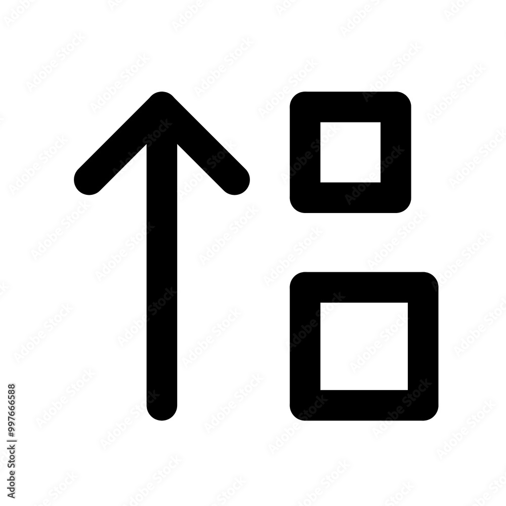 Arrow up small big icon in black, outline style and transparent background Arrow up small big icon in black, outline style and transparent background