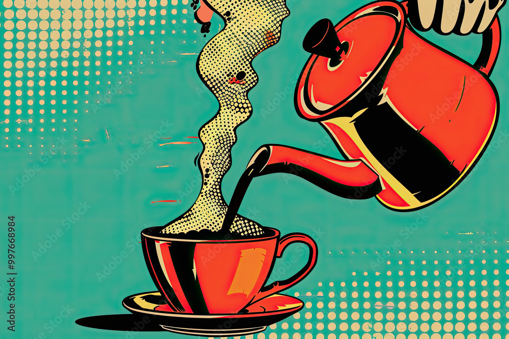 Retro Comic: Morning Coffee Pour