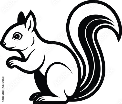 squirrel logo design icon template in white background