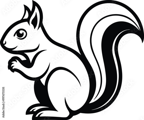 squirrel logo design icon template in white background