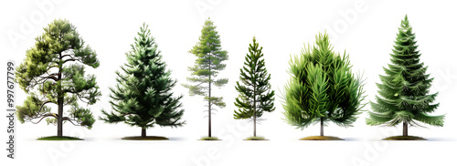 pine tree isolated on white