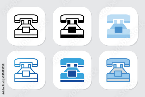 telephone icons with various design styles