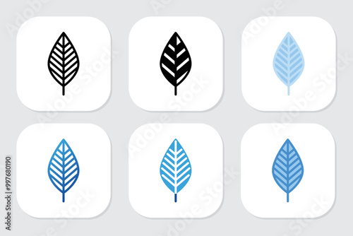 leaf icons with various design styles