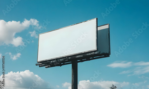 Advertising biilboard mock-up in front of the modern office building