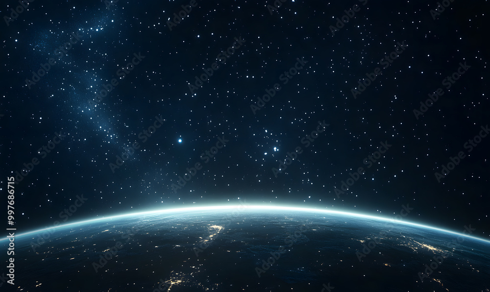 Fototapeta premium graphics of space, planets, and astronauts on a white background.