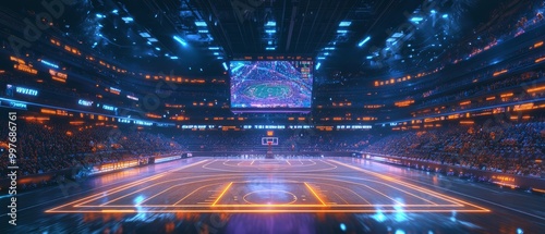 Futuristic Basketball Arena.
