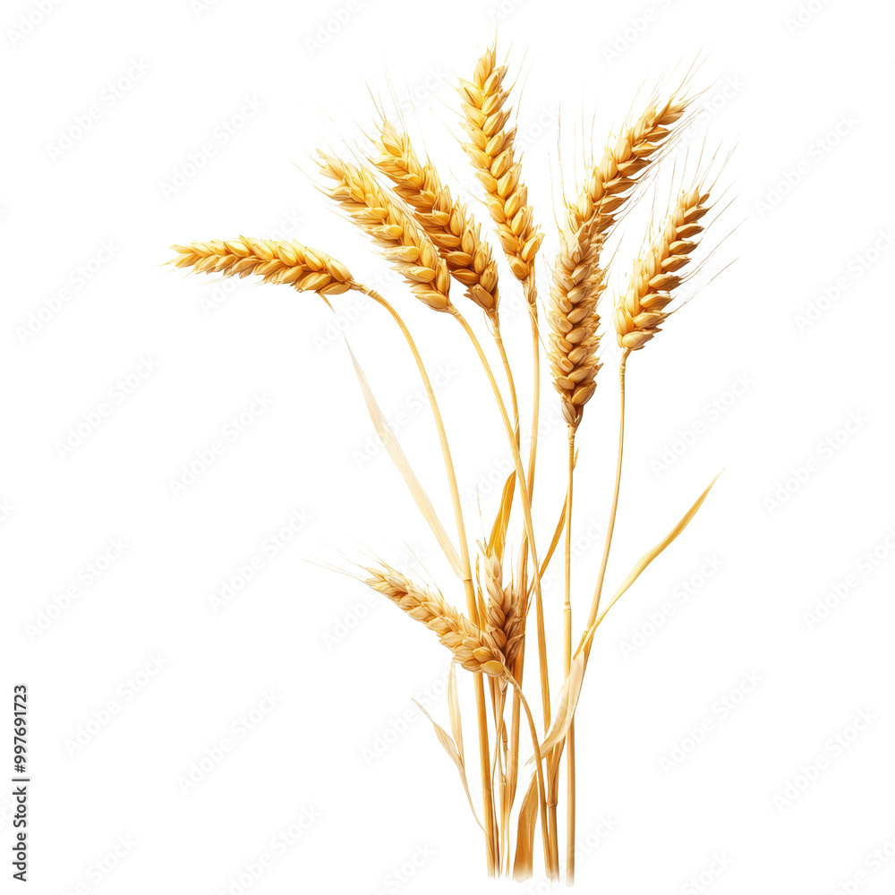Golden Wheat Ears Isolated Golden Wheat Ears Isolated