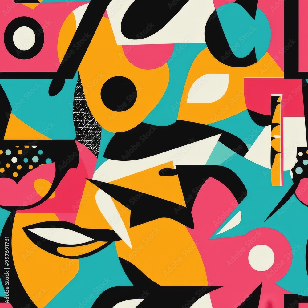 Seamless pattern of pop art style stars Seamless pattern of pop art style stars