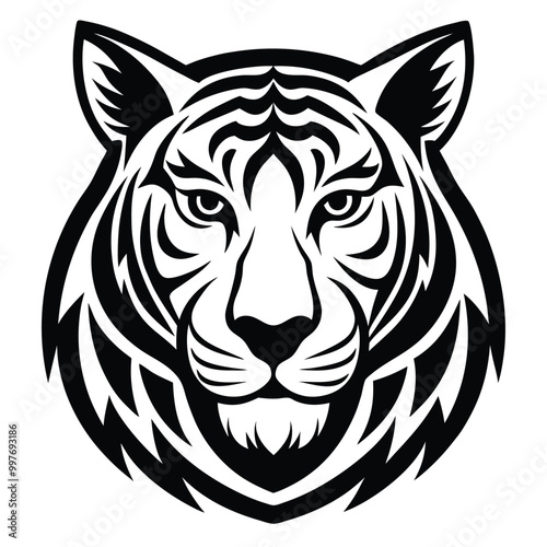 Adotiger logo design icon template in white backgroundbe Illustrator Artwork photo