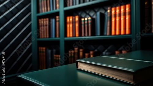 Victorian study, ornate bookshelves, dark secrets