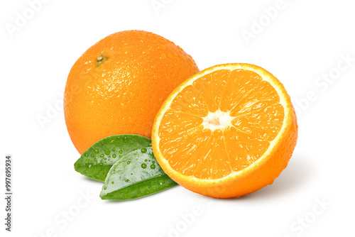 orange with leaf