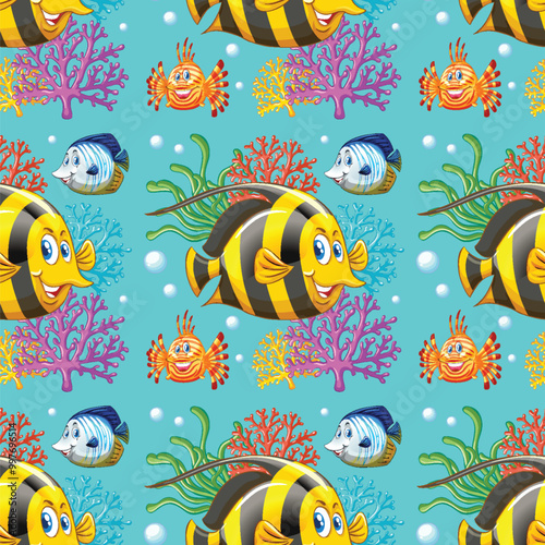 Colorful Underwater Fish Pattern