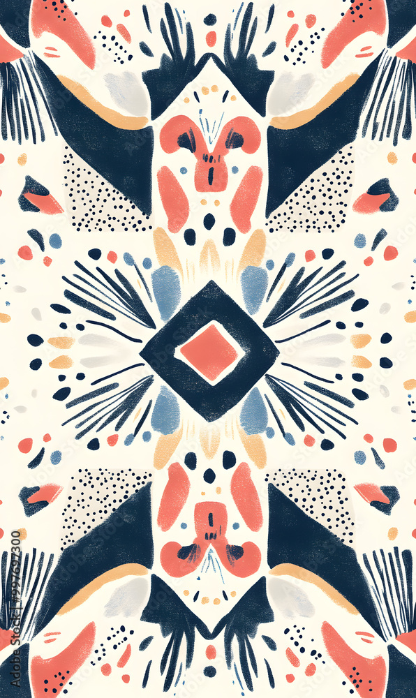 Obraz premium carpet or tile pattern 2D illustrator doodle wallpaper