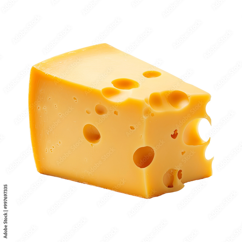 Close-up of a piece of Swiss cheese Close-up of a piece of Swiss cheese