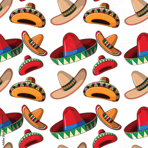 Colorful Sombrero Pattern Illustration