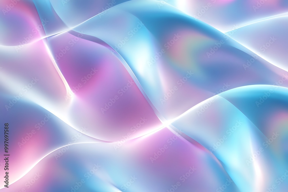 Naklejka premium A mix of pastelhued lights blending in an abstract wavelike pattern with soft transitions