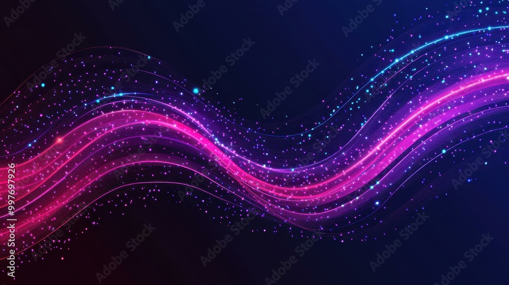 Fototapeta premium Explore a vibrant abstract background of tech connections with lines and dots, showcasing the flow of digital data.