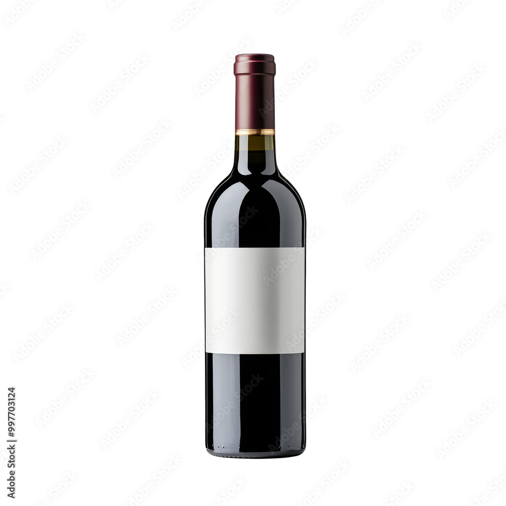 Red Wine Bottle with Blank Label Red Wine Bottle with Blank Label