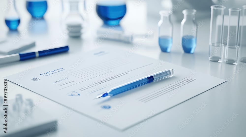 Nurse symbol displayed on a white laboratory surface, with a background of advanced scientific equipment and a professional, clean setting. Nurse symbol displayed on a white laboratory surface, with a background of advanced scientific equipment and a professional, clean setting.