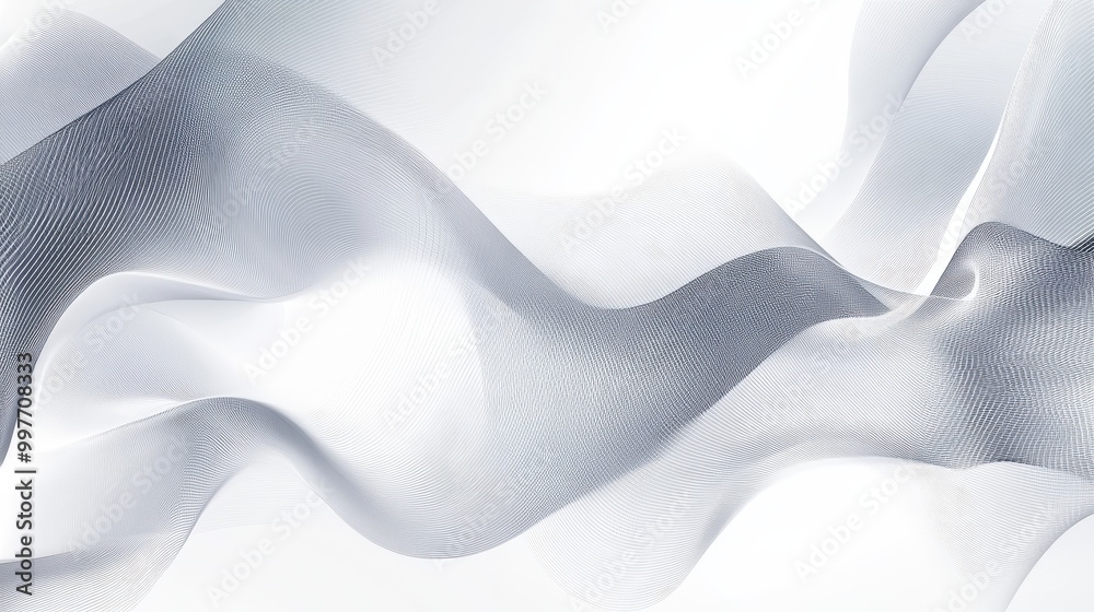 Abstract White and Grey Wavy Lines on White Background Abstract White and Grey Wavy Lines on White Background