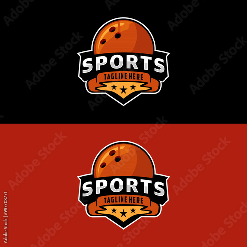 professional bowling club badge logo design