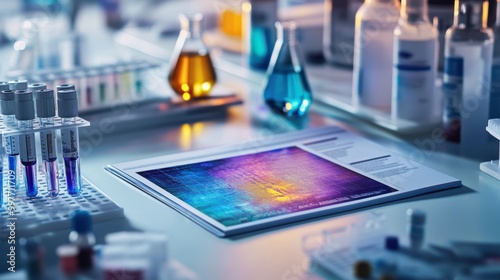 Wallpaper Mural A stylish pink-themed flyer for a women's health clinic, set against a white laboratory background Torontodigital.ca