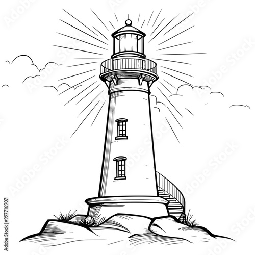 Lighthouse Coloring Pages for kids, Lighthouse vector