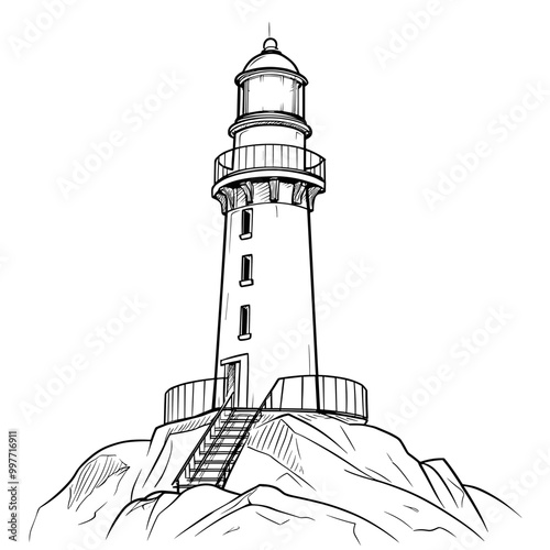 Lighthouse Coloring Pages for kids, Lighthouse vector