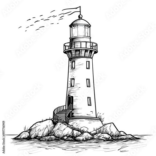 Lighthouse Coloring Pages for kids, Lighthouse vector