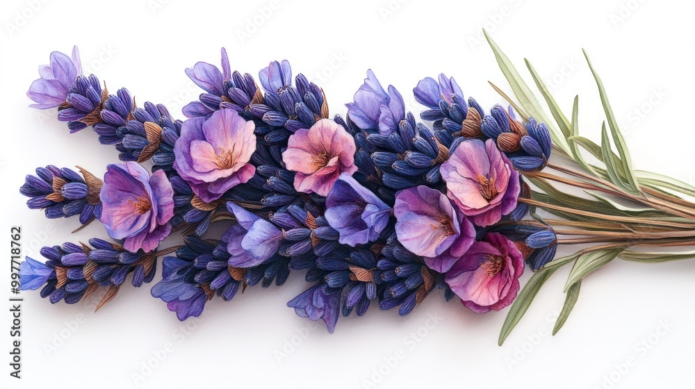 A vibrant arrangement of purple and pink flowers. A vibrant arrangement of purple and pink flowers.