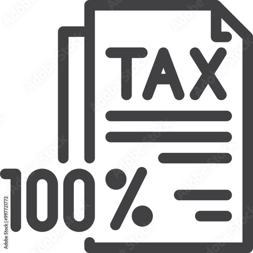 Simple ev car export tax outline icon on white background