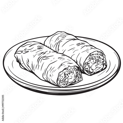 Cabbage rolls on a dinner plate