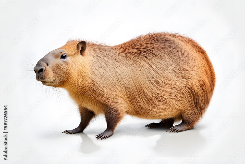 Capybara animal on white background, AI Generated Capybara animal on white background, AI Generated