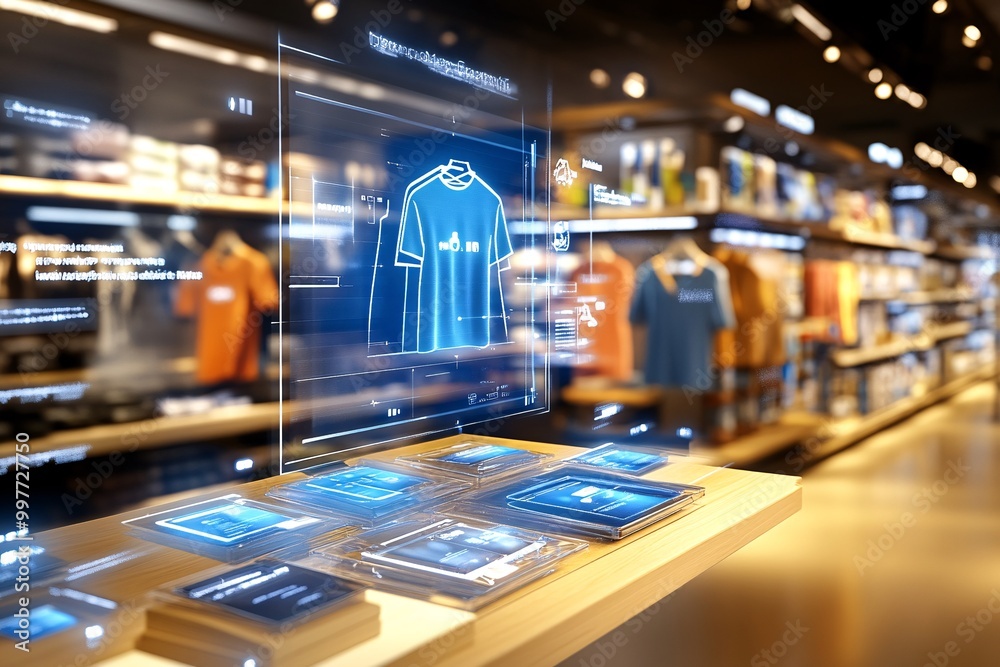 Futuristic Retail Technology for Clothes Shopping. Futuristic Retail Technology for Clothes Shopping.