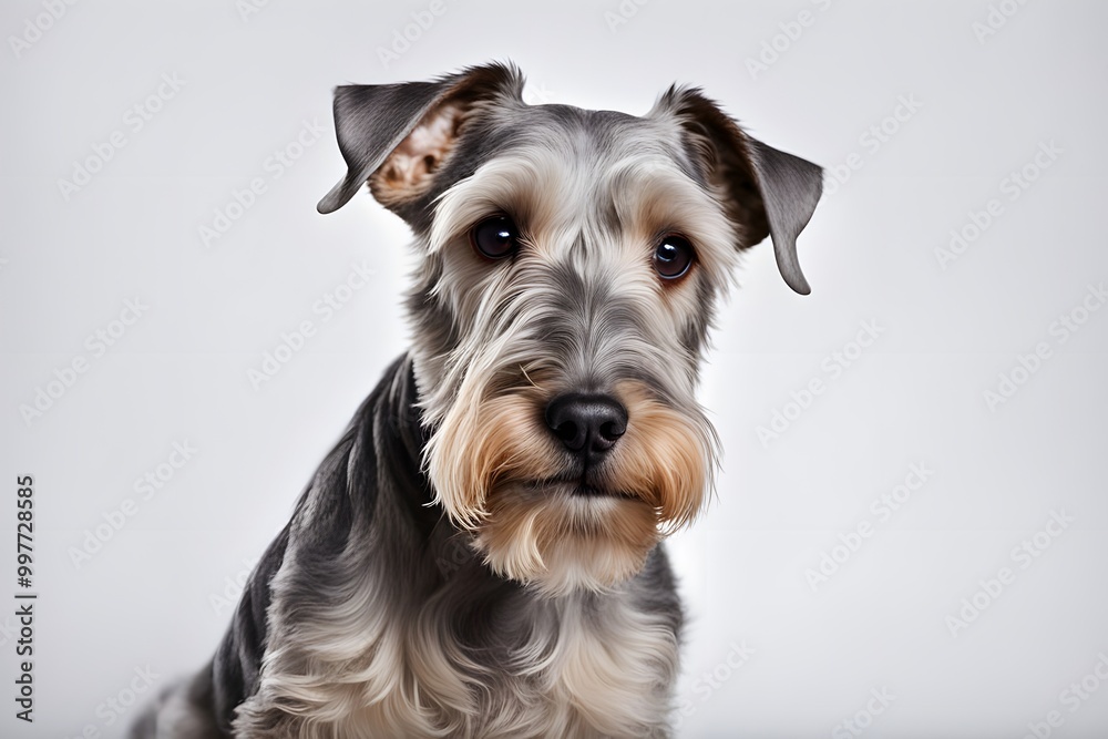 Cesky terrier dog on white background, AI Generated Cesky terrier dog on white background, AI Generated
