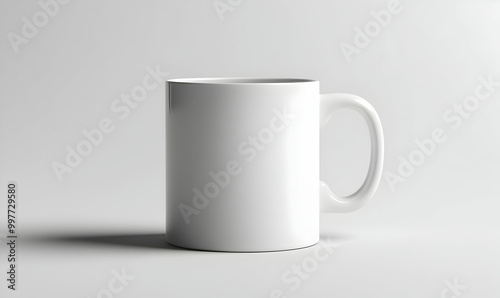 Mockup mug on top of marble table beige background