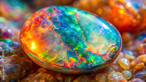 Iridescent colorful opal stone background with unique texture , opal, stone, texture, background, colorful, iridescent