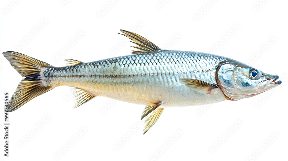 Tarpon fish isolated on a white background, aquatic animal