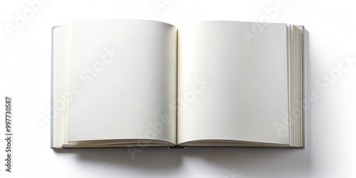Blank Canvas of Creativity Closeup of White Pages in Open Book on Minimalistic Surface, Symbolizing Fresh Start and Design Potential