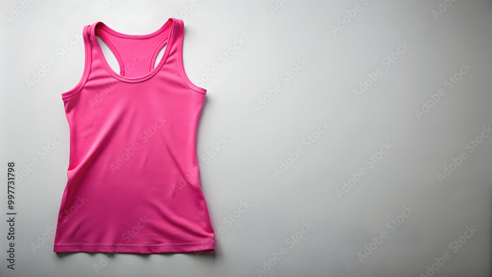 Vibrant pink tank top displayed on plain background capturing subtle fabric details , pink, tank top, clothing Vibrant pink tank top displayed on plain background capturing subtle fabric details , pink, tank top, clothing