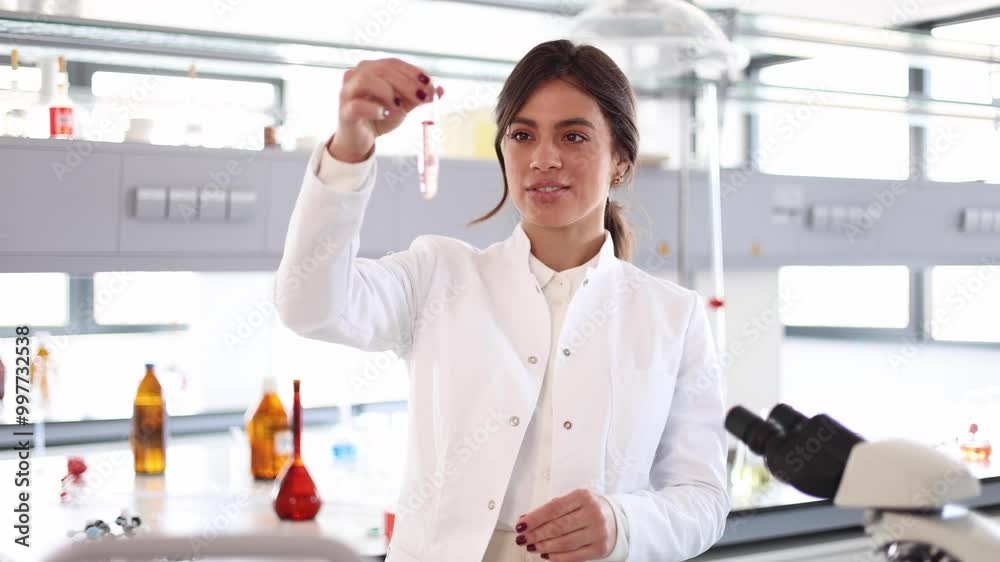 Portrait of a smiling female scientist from the lab Portrait of a smiling female scientist from the lab