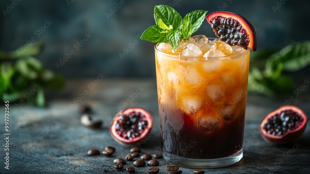 Iced Coffee with Passion Fruit and Mint Iced Coffee with Passion Fruit and Mint