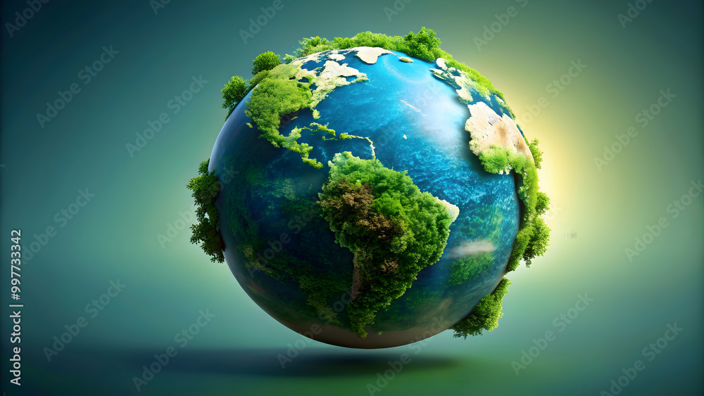 Conceptual image of a planet earth covered in green vegetation symbolizing ecology, green energy, and sustainability, planet Conceptual image of a planet earth covered in green vegetation symbolizing ecology, green energy, and sustainability, planet
