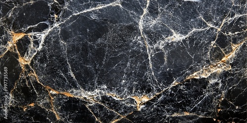 Black marble surface with golden veining patterns.