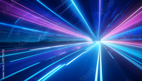 futuristic neon line race speed fiber optic internet