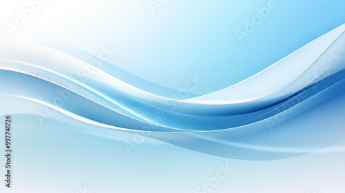 Abstract background composed of soft blue and white wavy lines, flowing lines