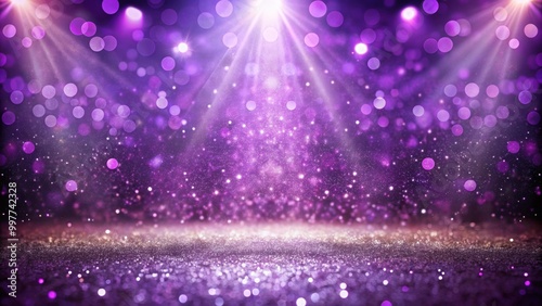 Glitter light purple particles stage with bokeh effect , abstract, background, sparkles, flickering, shimmer, shine