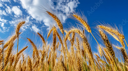 Golden Stalks of Wheat Swaying in the Breeze