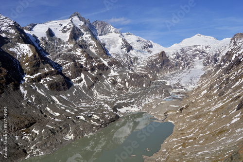 Austria, Grossglockner, Pasterze Glacier and Margaritze reservoir photo